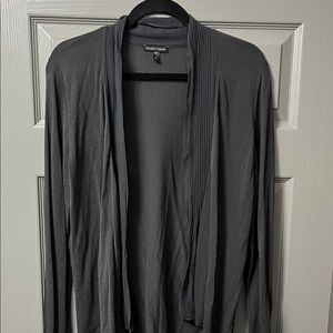 Eileen Fisher Women’s Charcoal Open-Front Draped Cardigan